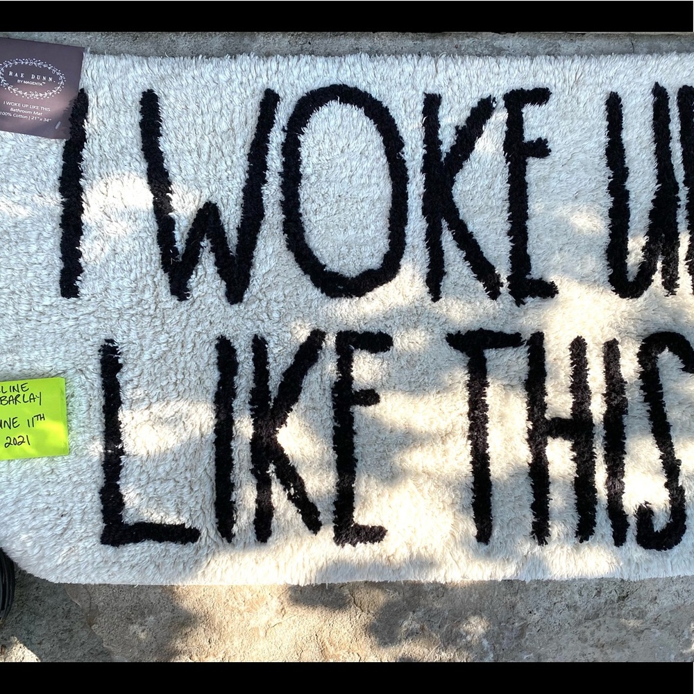 Rae Dunn I Woke Up Like This Cotton Bath Mat - Picture 2 of 6